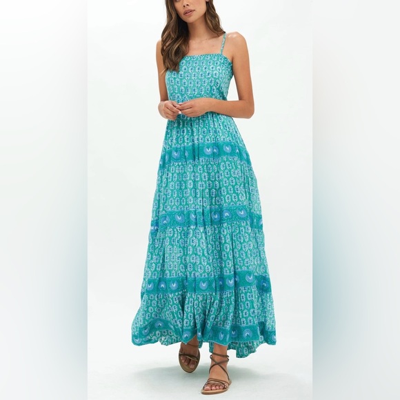 Oliphant Dresses & Skirts - New Oliphant Smocked Back Maxi - Lisbon Green tuckernuck